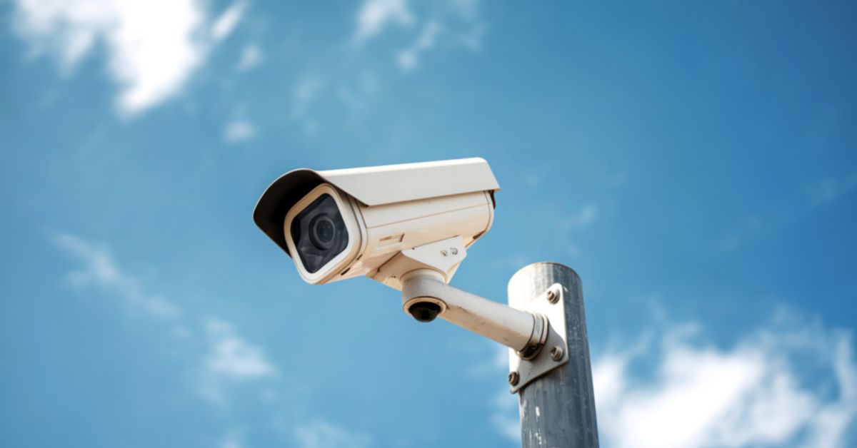 Close up of a CCTV camera