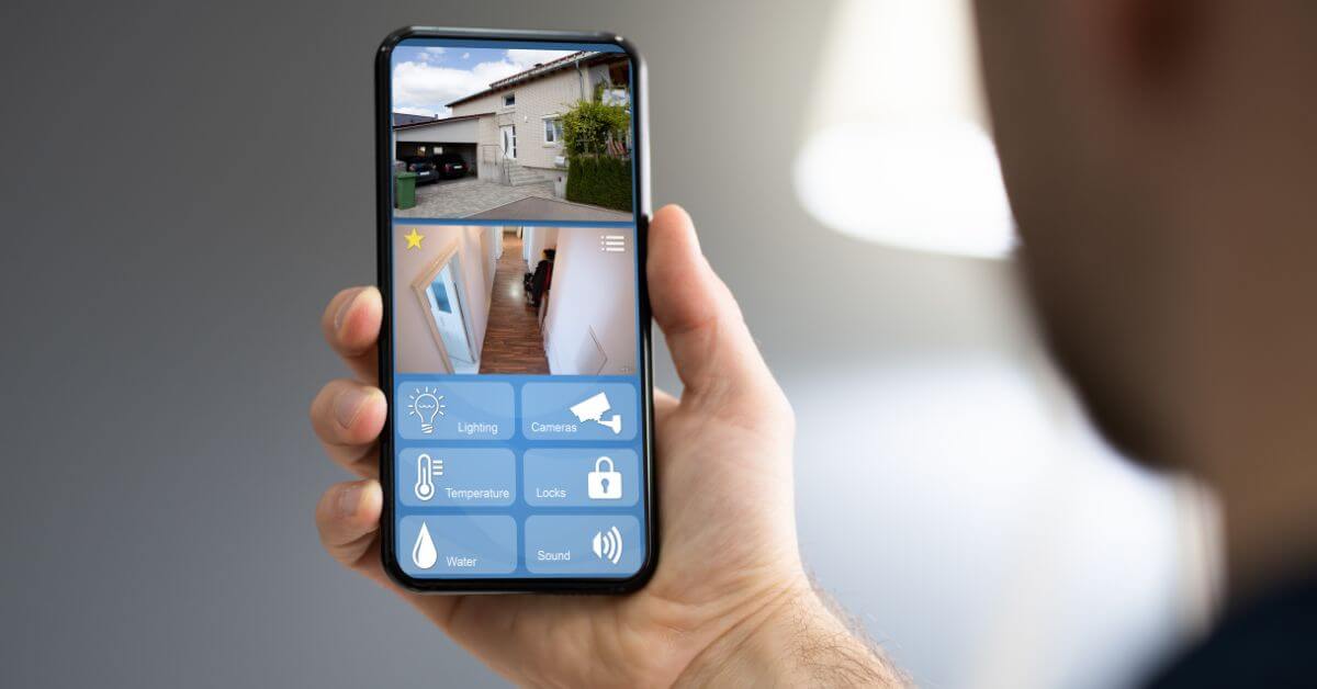 CCTV camera footage being shown on a mobile phone